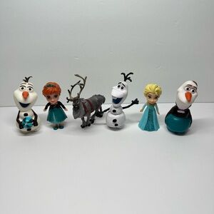 Disney Frozen Toys & Figures Mixed Lot of 6 Toddler Elsa Anna Olaf Sven Reindeer